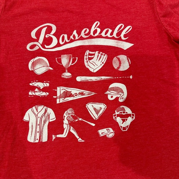Cat & Jack Red Baseball T-Shirt Size M 8/10 - Picture 2 of 4